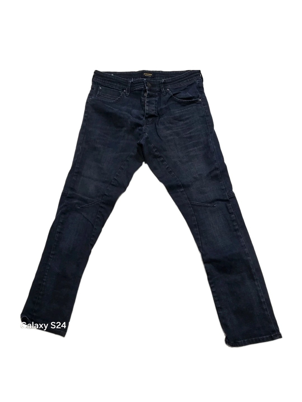 Jack & Jones Mens Intelligence Anti/Simon Fit Straight Jeans W34 L32 Blue Cotton